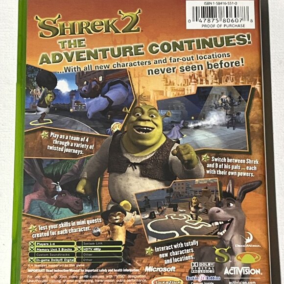 Shrek 2 - Complete With Manual (Microsoft Xbox) - Picture 2 of 3